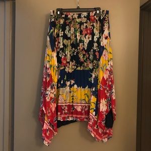 Anthro Pleated Floral Skirt